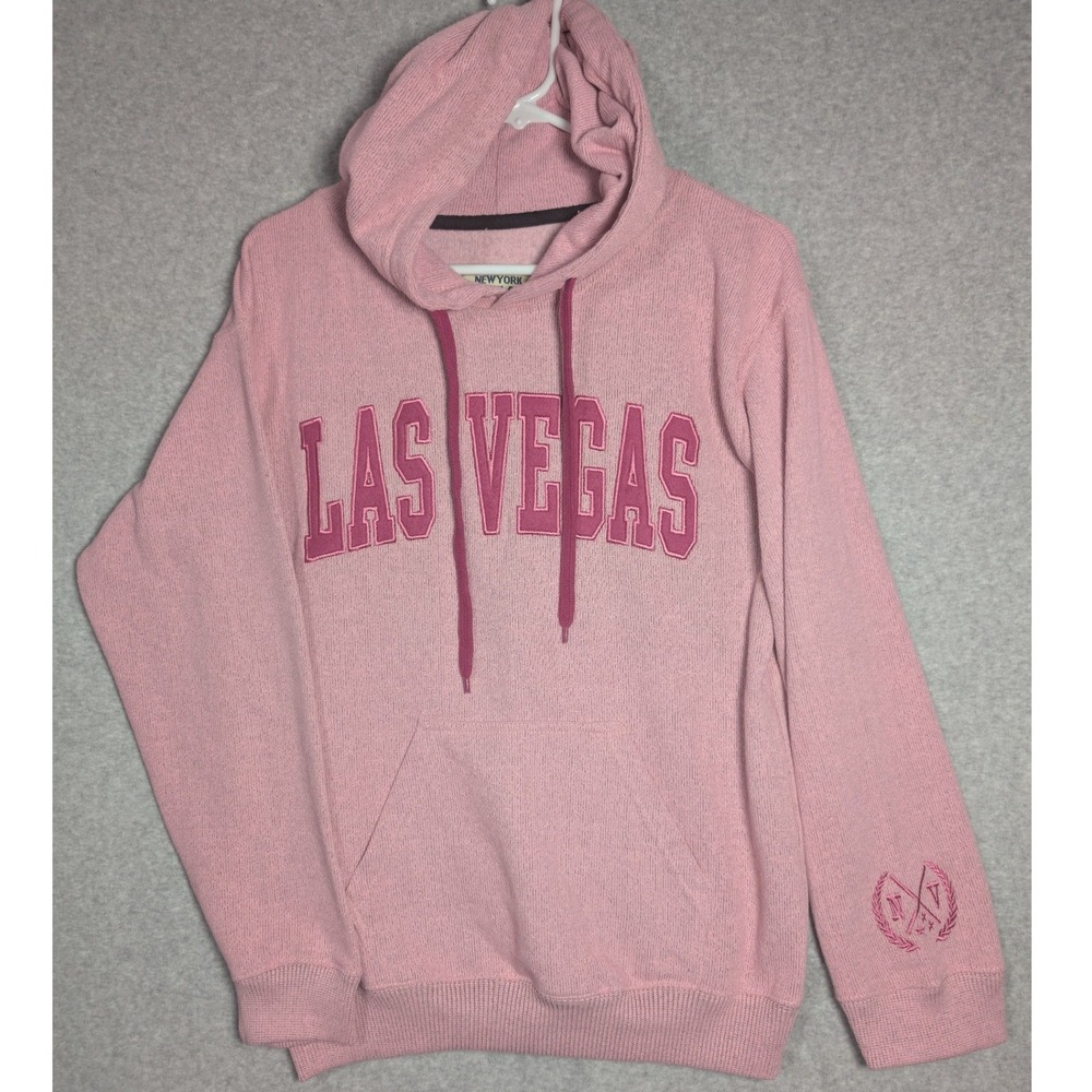 New York Popular Hoodie Women Small Pink Las Vegas Souvenir Pullover